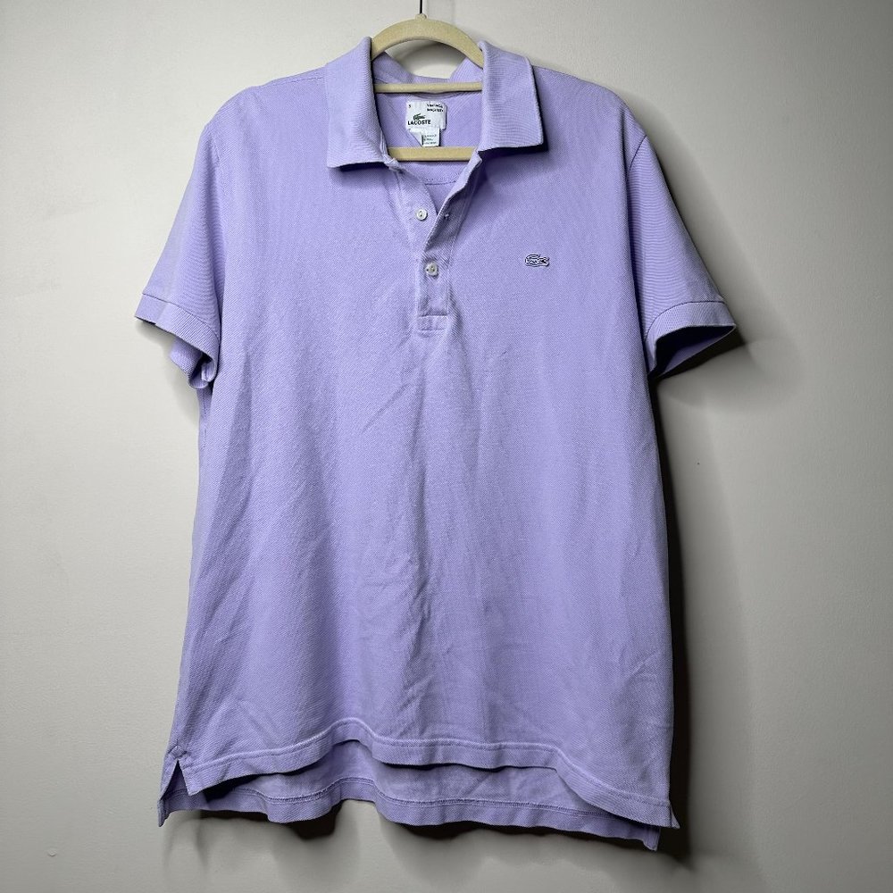Lacoste Lavender Purple Vintage Washed Polo Men's 6 (XL) - Picture 1 of 4